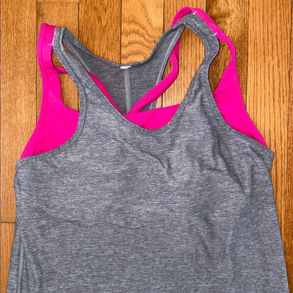 lululemon athletica Gray and Pink Racerback Tank Top size 8 - Picture 4 of 5